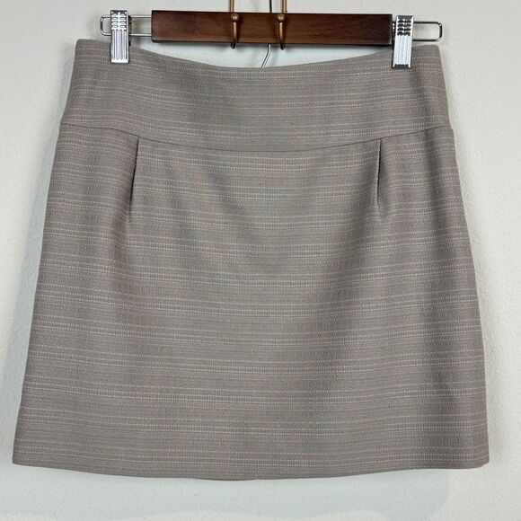 J. Crew Factory Beige Textured Mini Skirt 4 - Picture 1 of 6